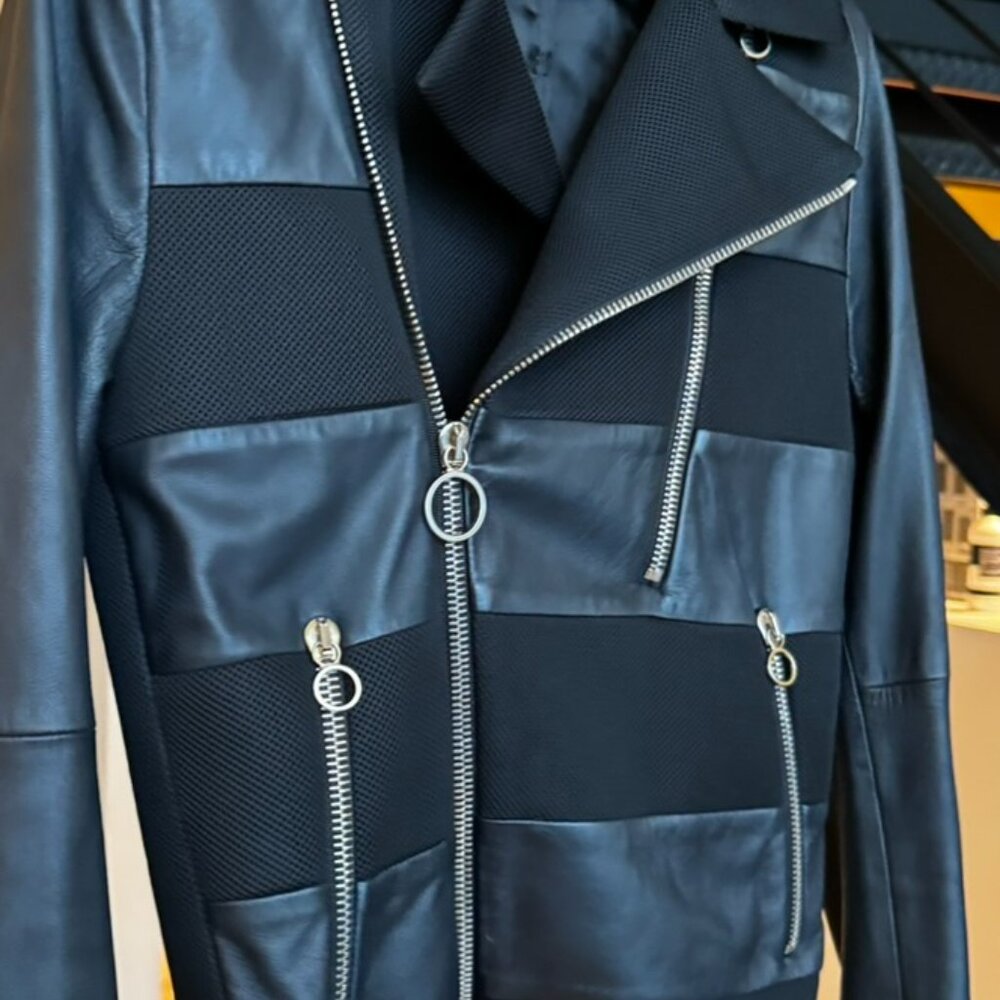 Paul Smith Buttery Soft Black Leather Jacket with Meshed Back